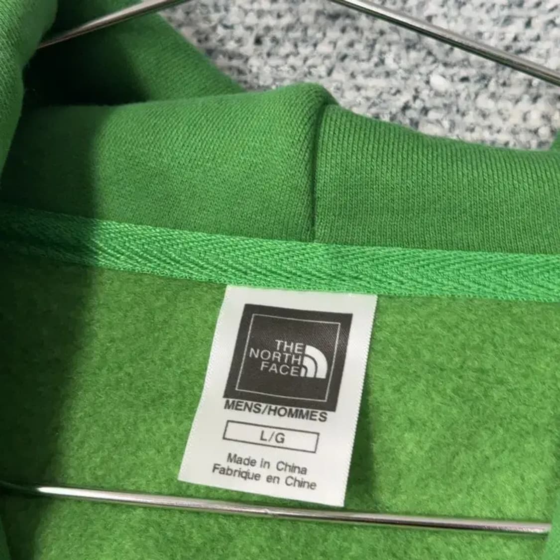 노스페이스 로고 프린팅 그린 빈티지 후드티 L 상품이미지3
