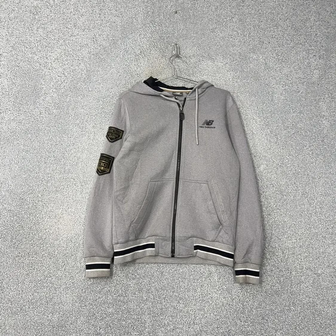 뉴발란스 로고 기능성 그레이 후드집업 M 상품이미지1
