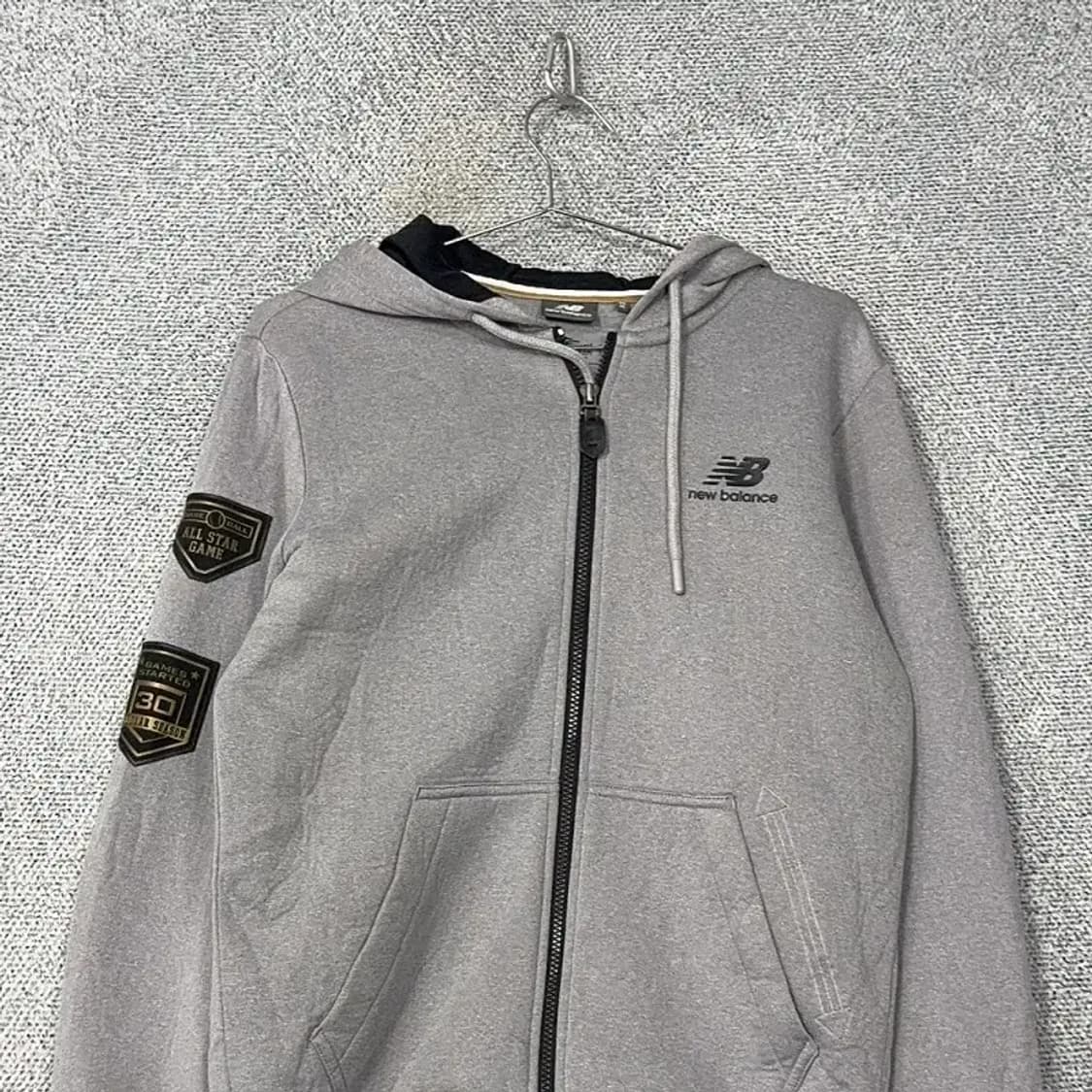 뉴발란스 로고 기능성 그레이 후드집업 M 상품이미지3