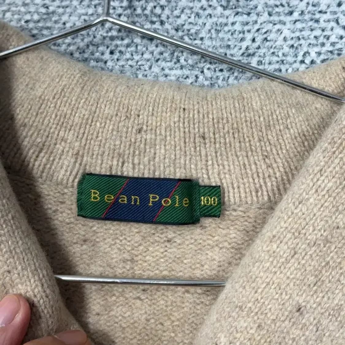 빈폴 숄카라 패턴 베이지 니트 100 상품이미지3