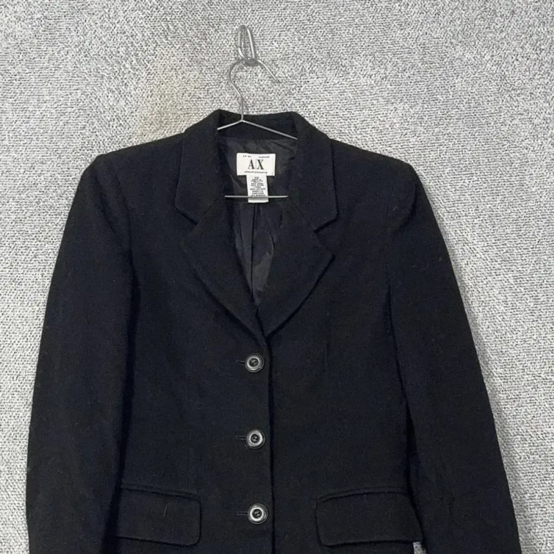 아르마니 익스체인지 여성 블랙 울 코트 XS 상품이미지3