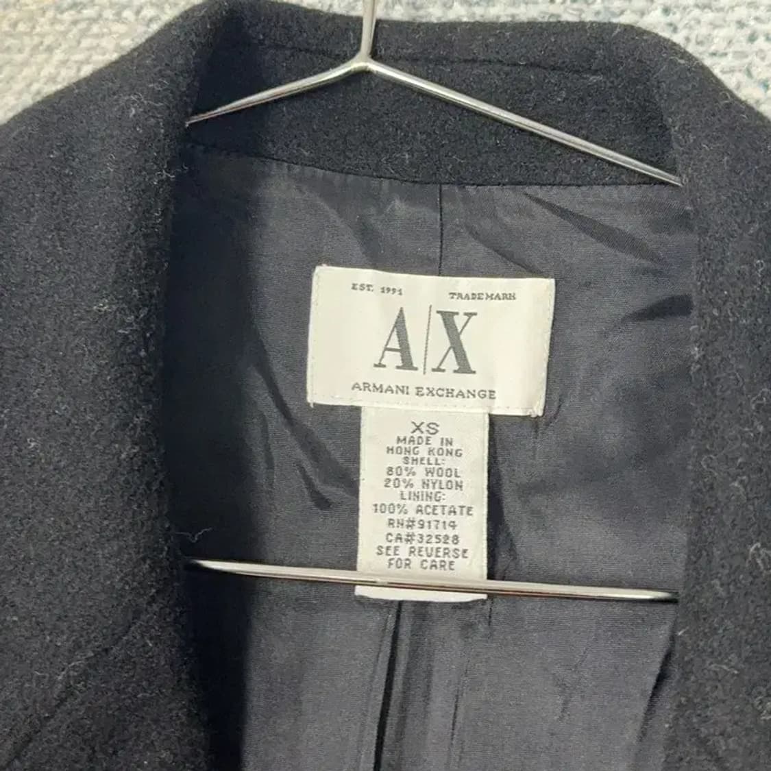 아르마니 익스체인지 여성 블랙 울 코트 XS 상품이미지5