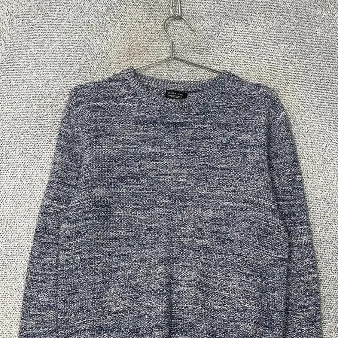 자라 남성 캐주얼 블루 니트 M 상품이미지3