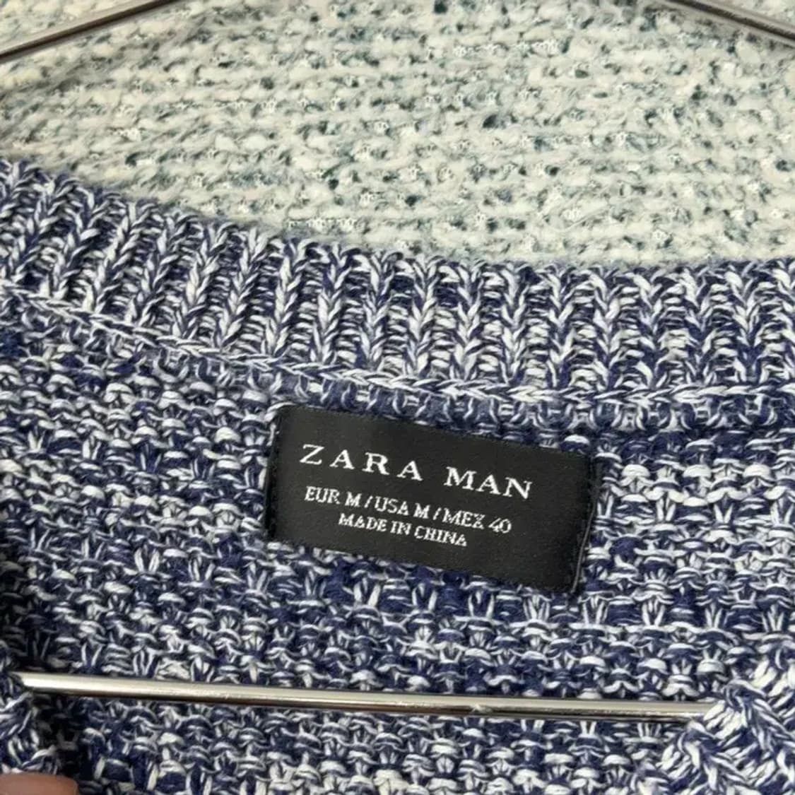 자라 남성 캐주얼 블루 니트 M 상품이미지5