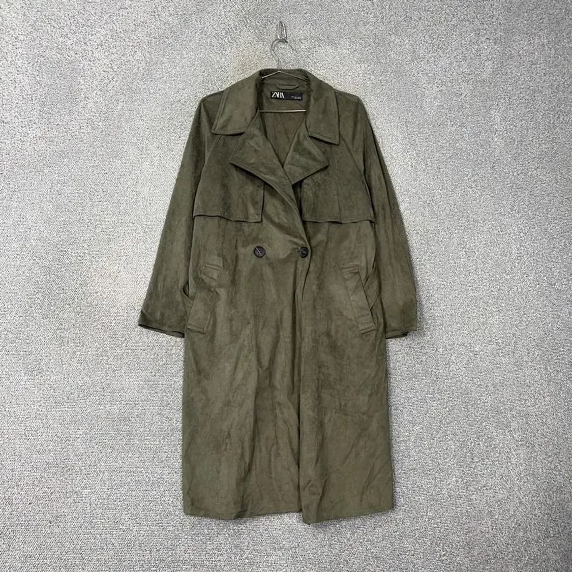 자라 워싱 카키 트렌치코트 L 상품이미지1