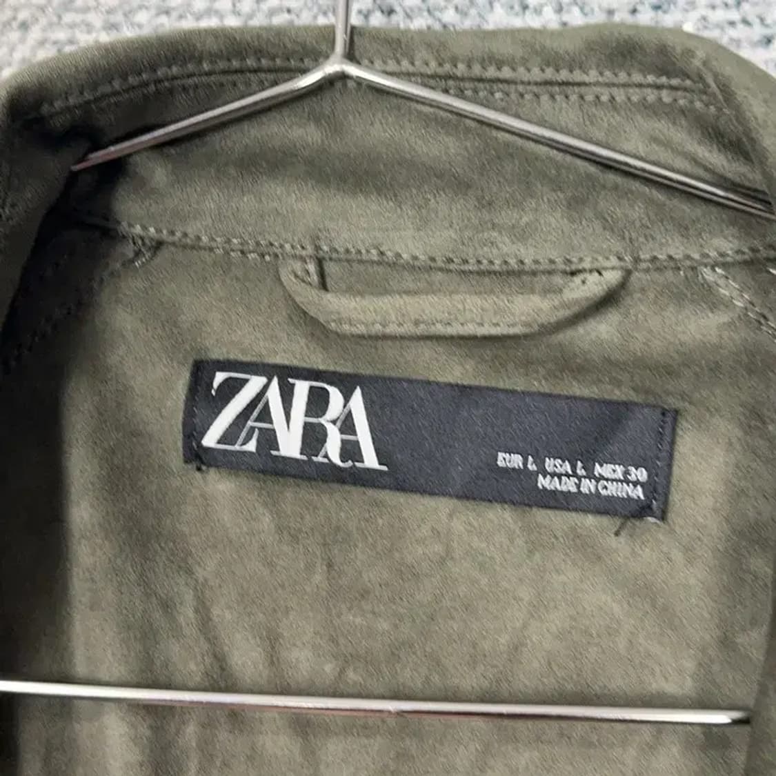 자라 워싱 카키 트렌치코트 L 상품이미지5