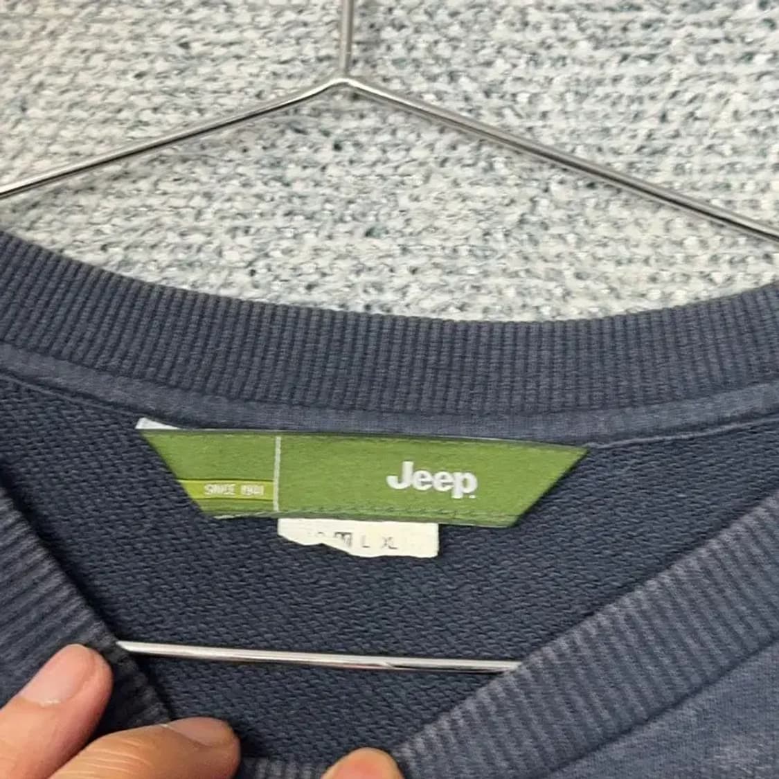 지프 프린팅 로고 패치 네이비 맨투맨 M 상품이미지3