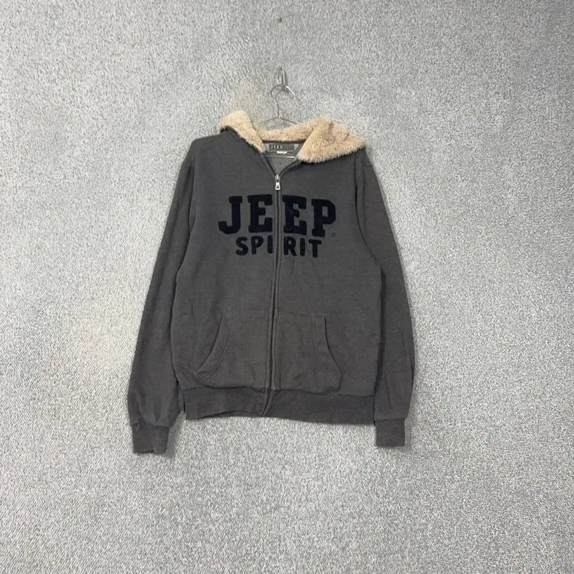 지프 로고 프린팅 그레이 퍼 후드집업 L 상품이미지1