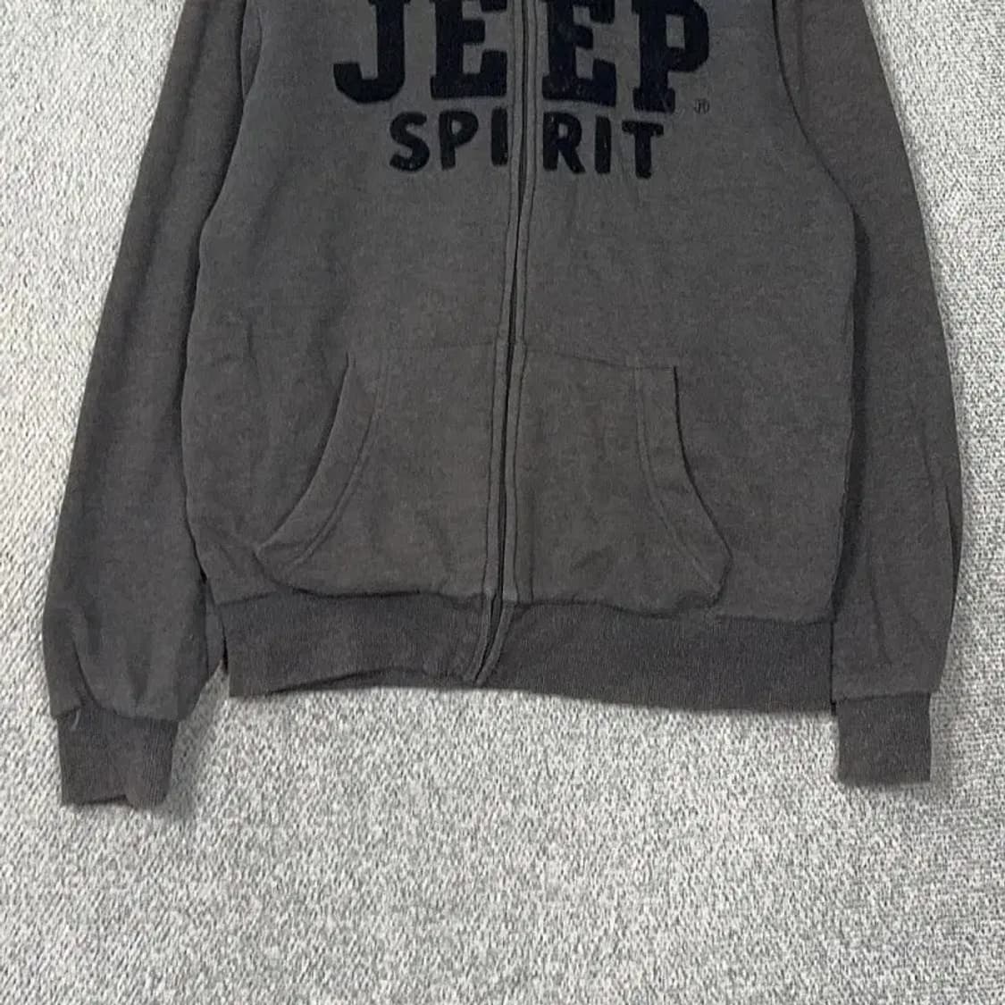 지프 로고 프린팅 그레이 퍼 후드집업 L 상품이미지4