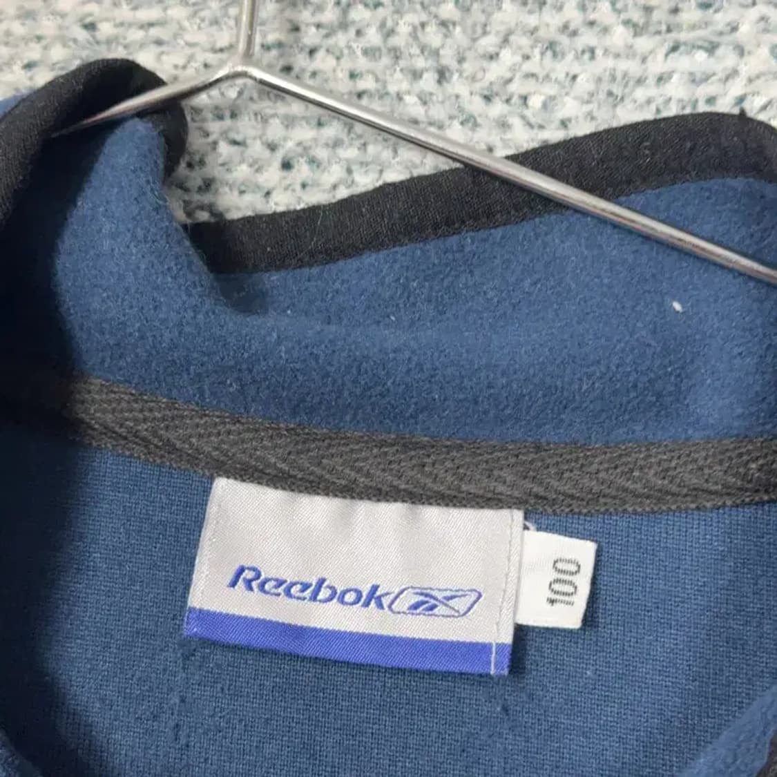 리복 로고 반집업 네이비 긴팔티 L 상품이미지4