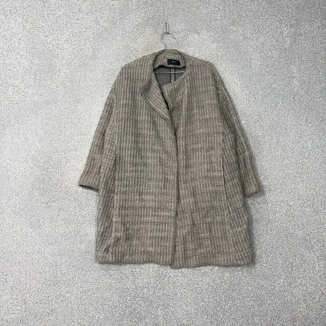 한섬 시스템 체크 그레이 코트 상품이미지1