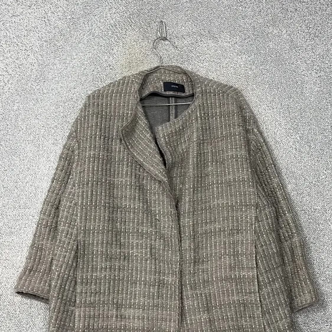 한섬 시스템 체크 그레이 코트 상품이미지3