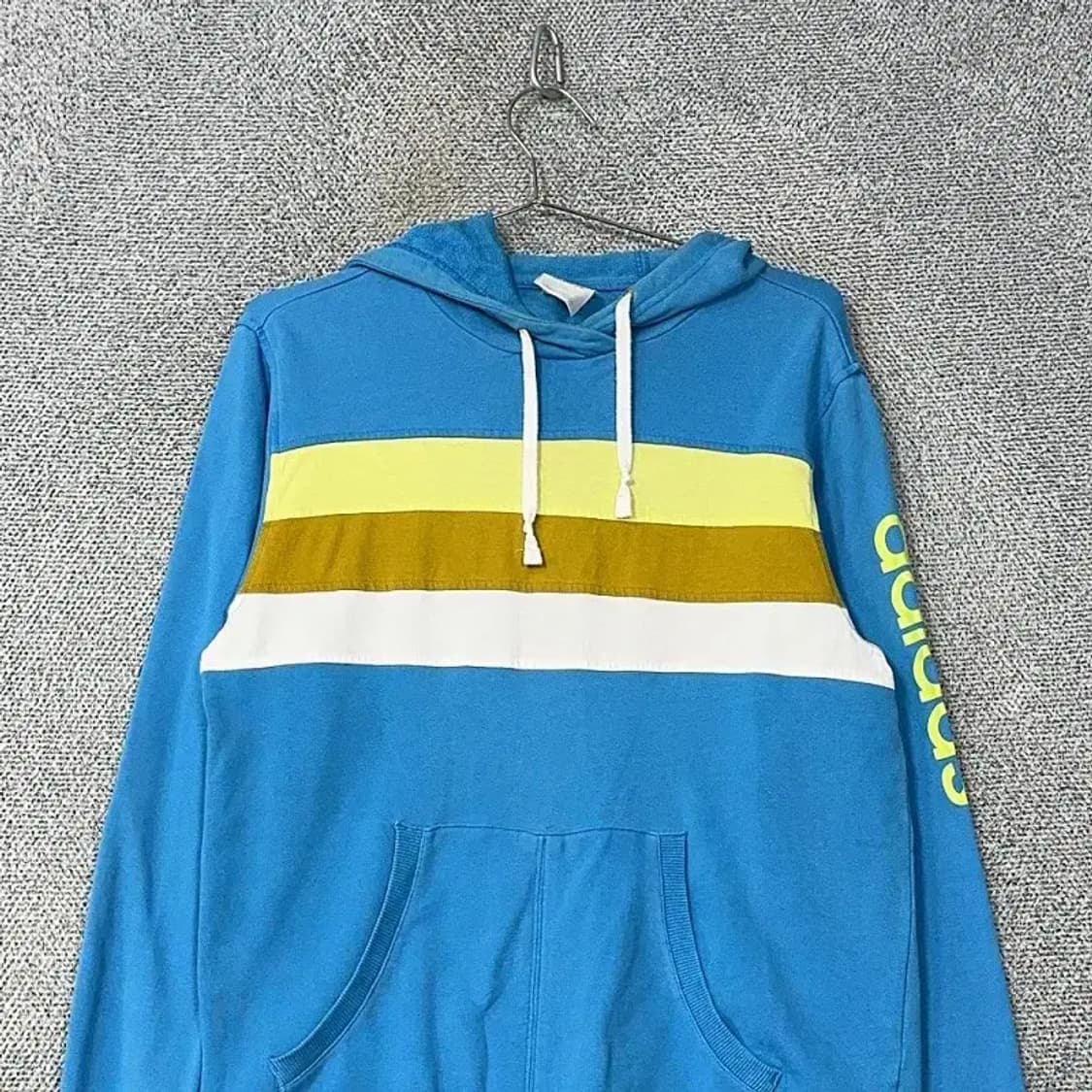 아디다스 블루 빈티지 프린팅 캐주얼 후드티 100 상품이미지3