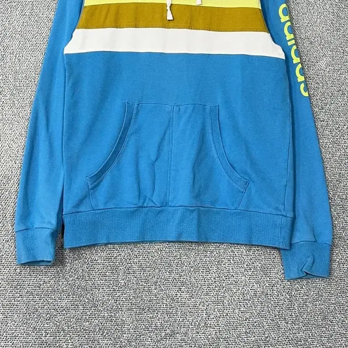 아디다스 블루 빈티지 프린팅 캐주얼 후드티 100 상품이미지4