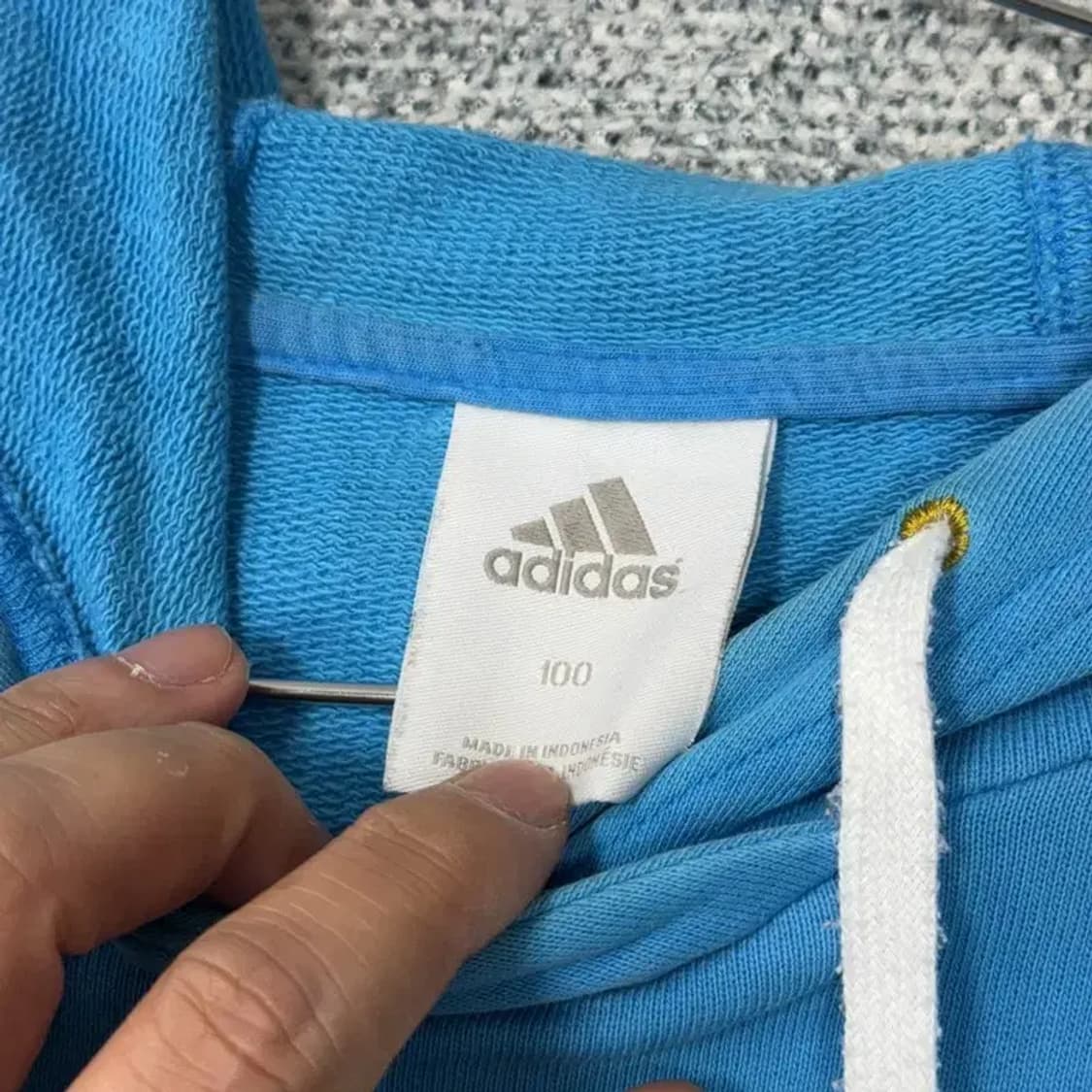 아디다스 블루 빈티지 프린팅 캐주얼 후드티 100 상품이미지5