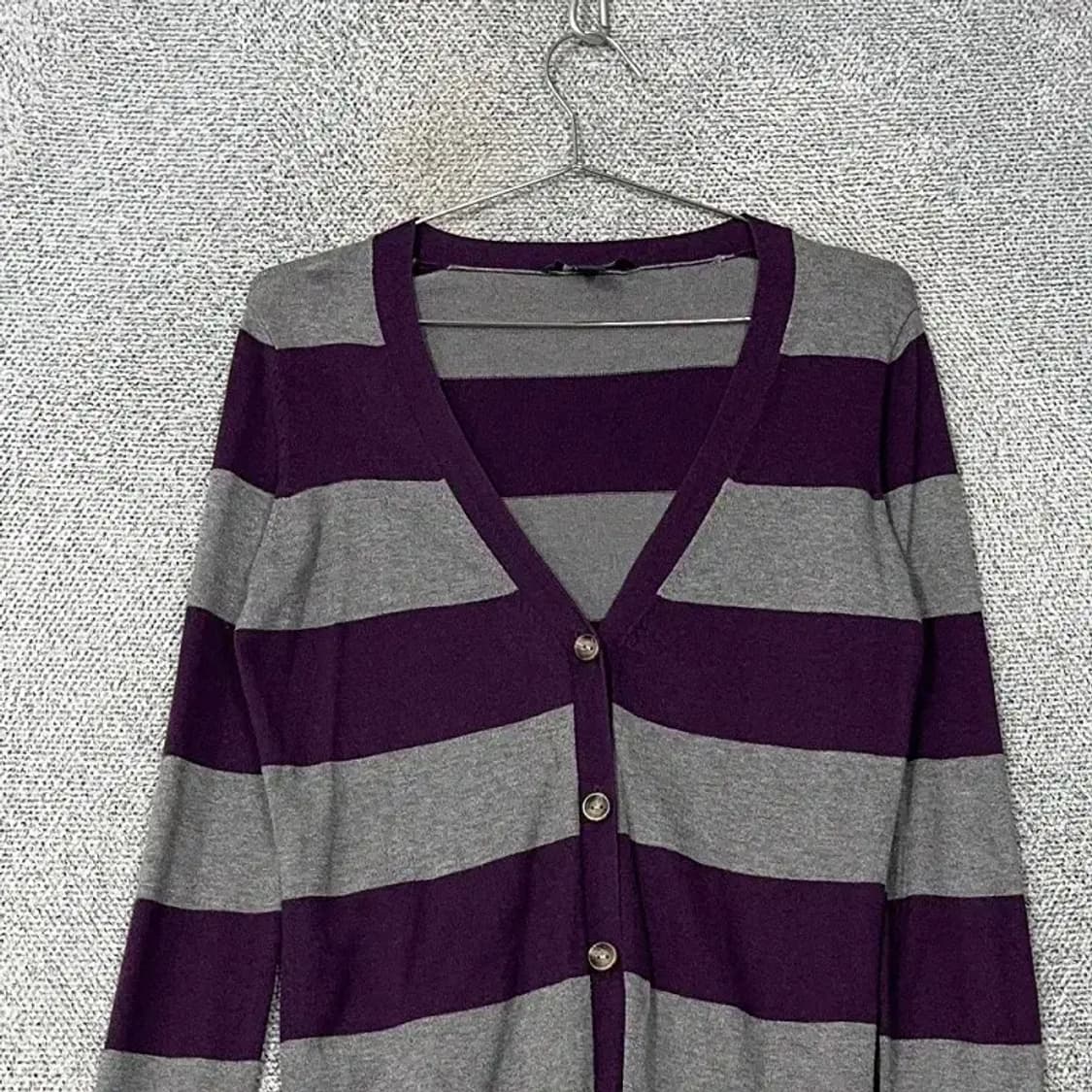 타미힐피거 스트라이프 퍼플 니트 가디건 XS 상품이미지3