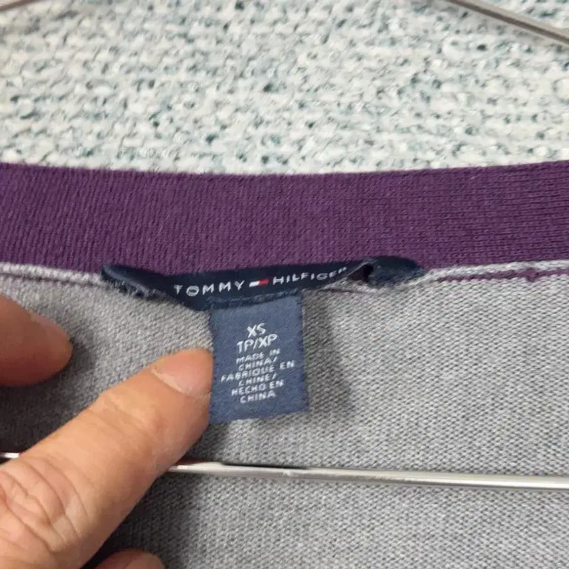 타미힐피거 스트라이프 퍼플 니트 가디건 XS 상품이미지5