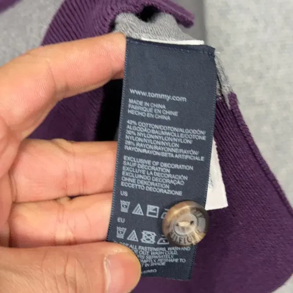 타미힐피거 스트라이프 퍼플 니트 가디건 XS 상품이미지6