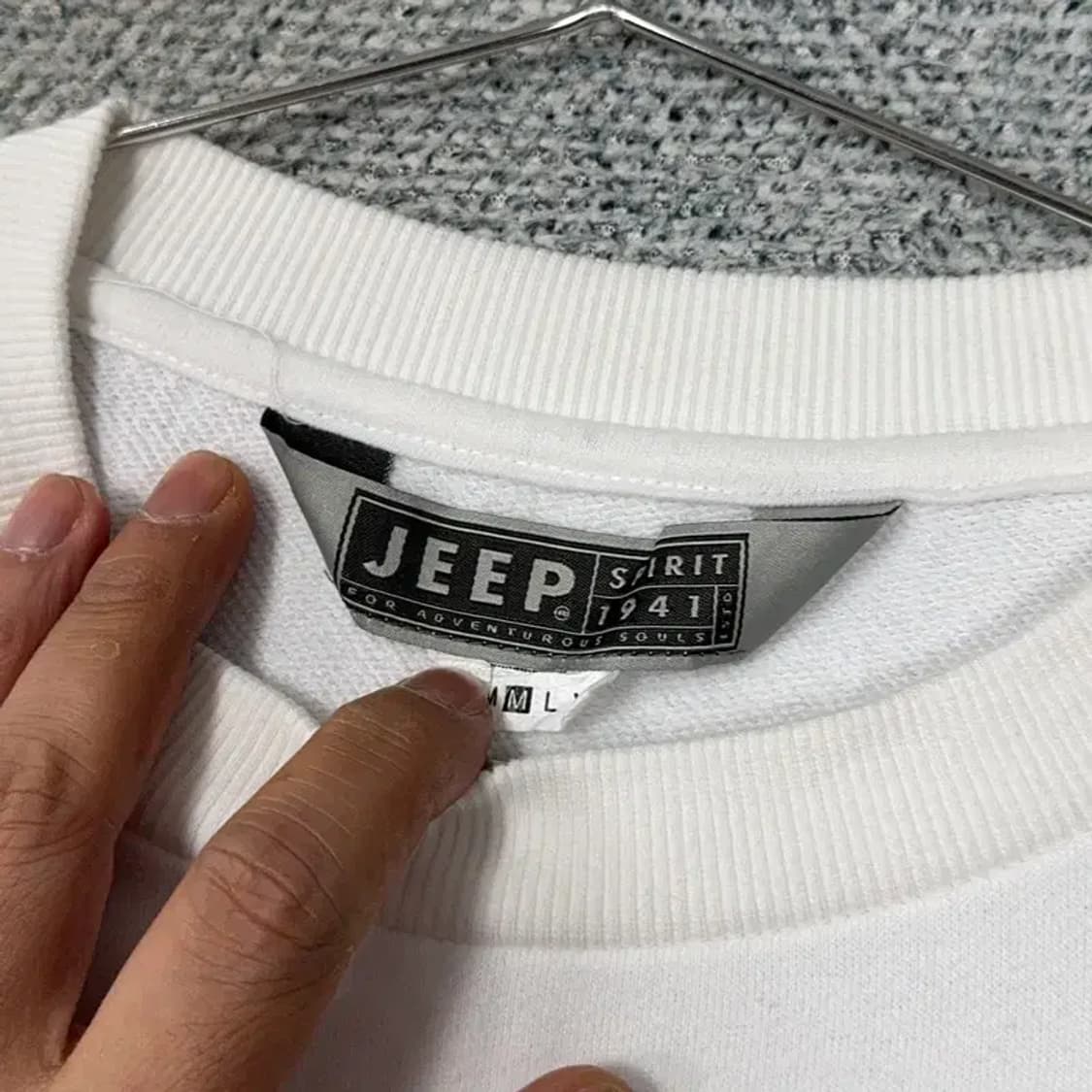 지프 스피릿 캐주얼 화이트 코튼 맨투맨 95 상품이미지3