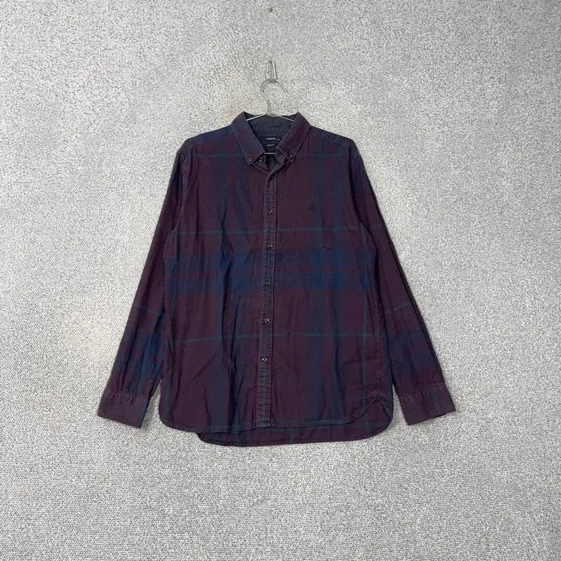 해지스 로고 버건디 체크 셔츠 남방 105 상품이미지1