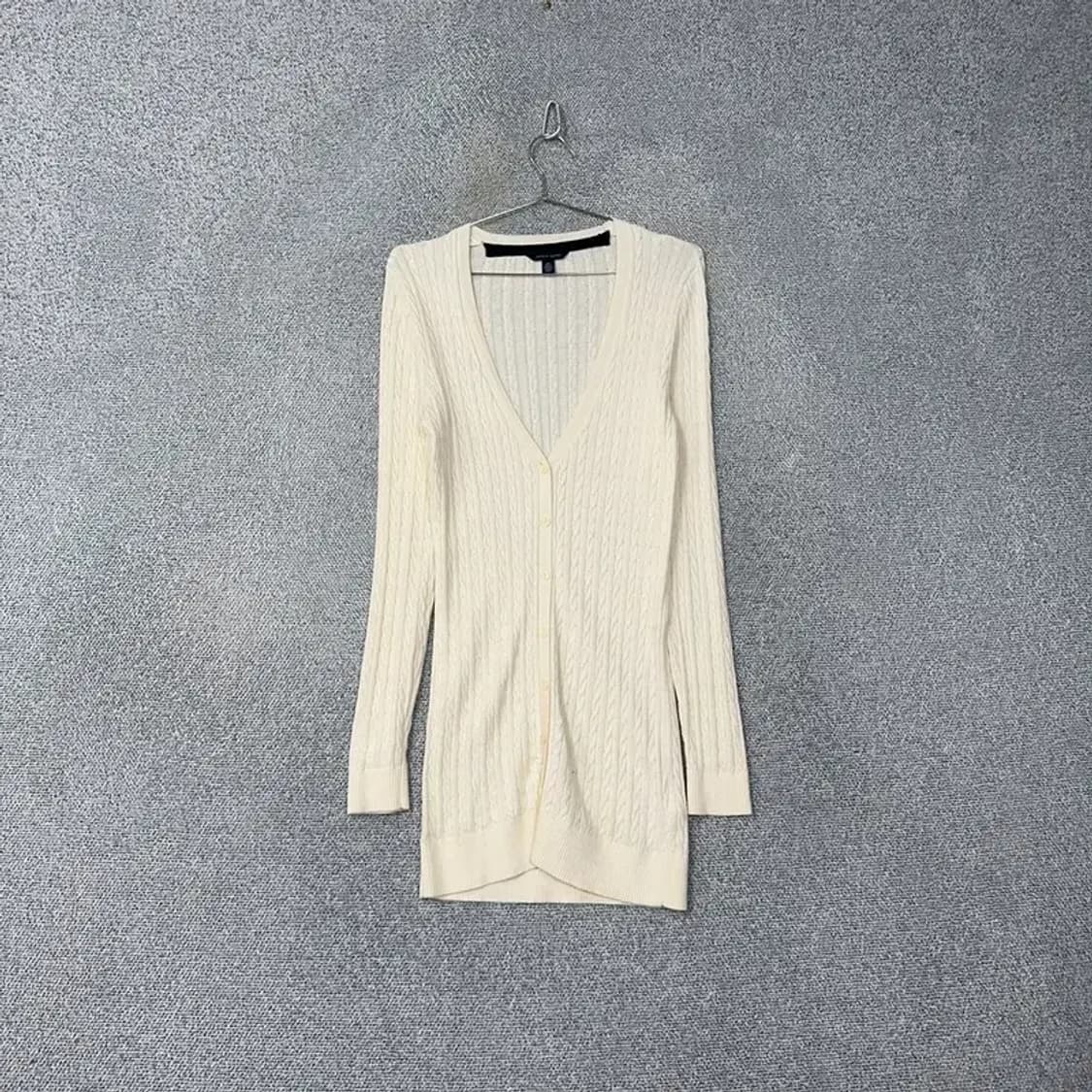 타미힐피거 케이블 화이트 롱 가디건 S 상품이미지1