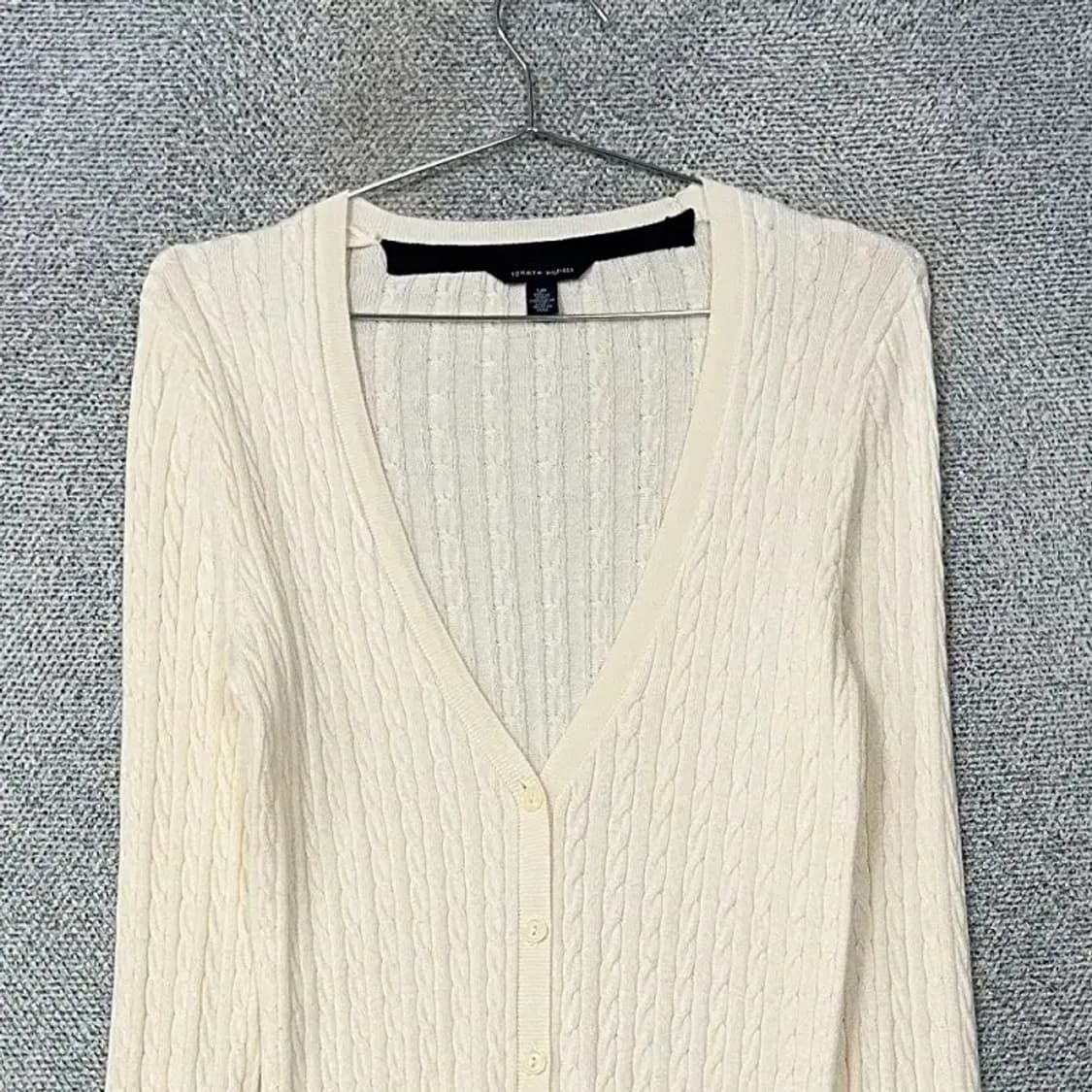 타미힐피거 케이블 화이트 롱 가디건 S 상품이미지3