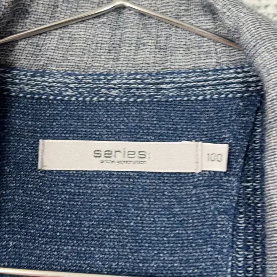 시리즈 네이비 배색 투버튼 코튼 블레이저 자켓 100 상품이미지3