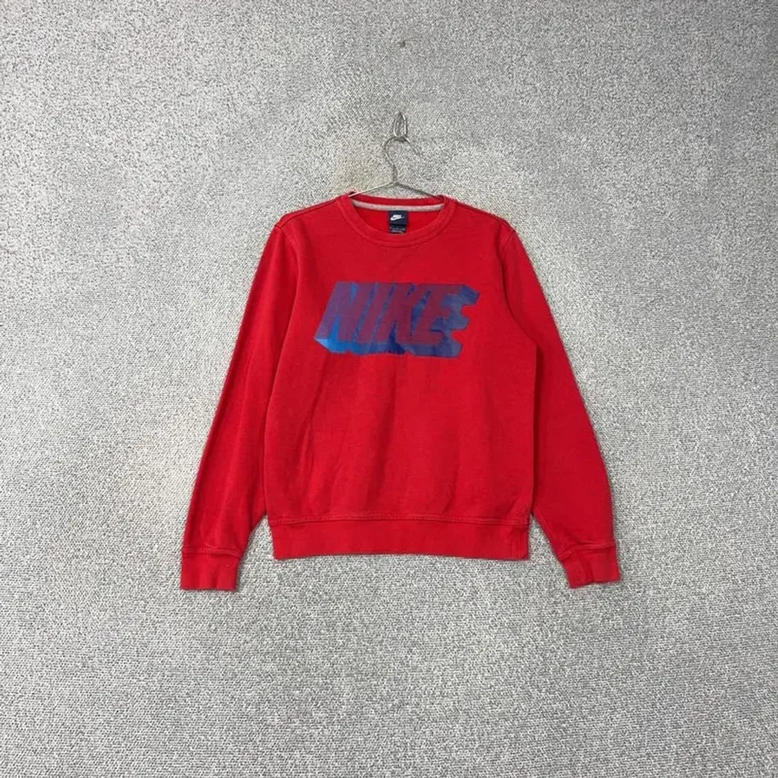 나이키 레트로 스펠 로고 프린팅 레드 맨투맨 S 상품이미지1
