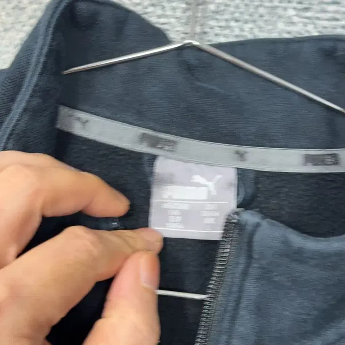 푸마 빅로고 코튼 사이드라인 빈티지 트랙탑 집업 저지 L 상품이미지3