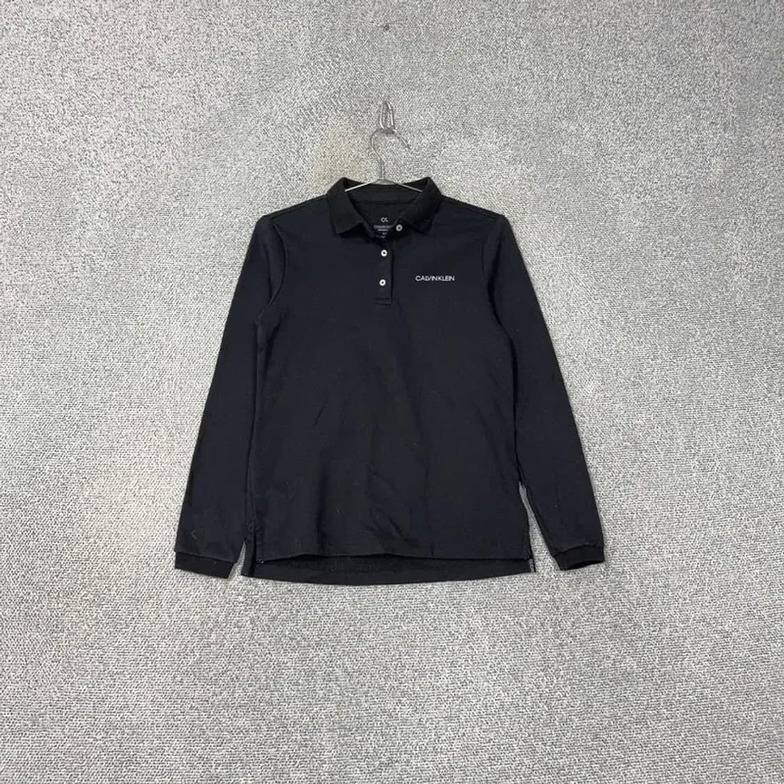 캘빈클라인 블랙 기모 로고 캐주얼 기능성 여성 카라티 S 상품이미지1