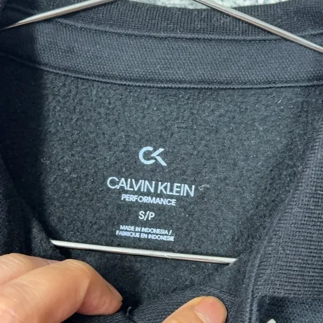 캘빈클라인 블랙 기모 로고 캐주얼 기능성 여성 카라티 S 상품이미지3