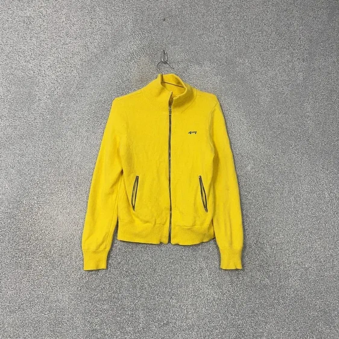 루이까스텔 로고 옐로우 여성 골프 니트 집업 100 상품이미지1