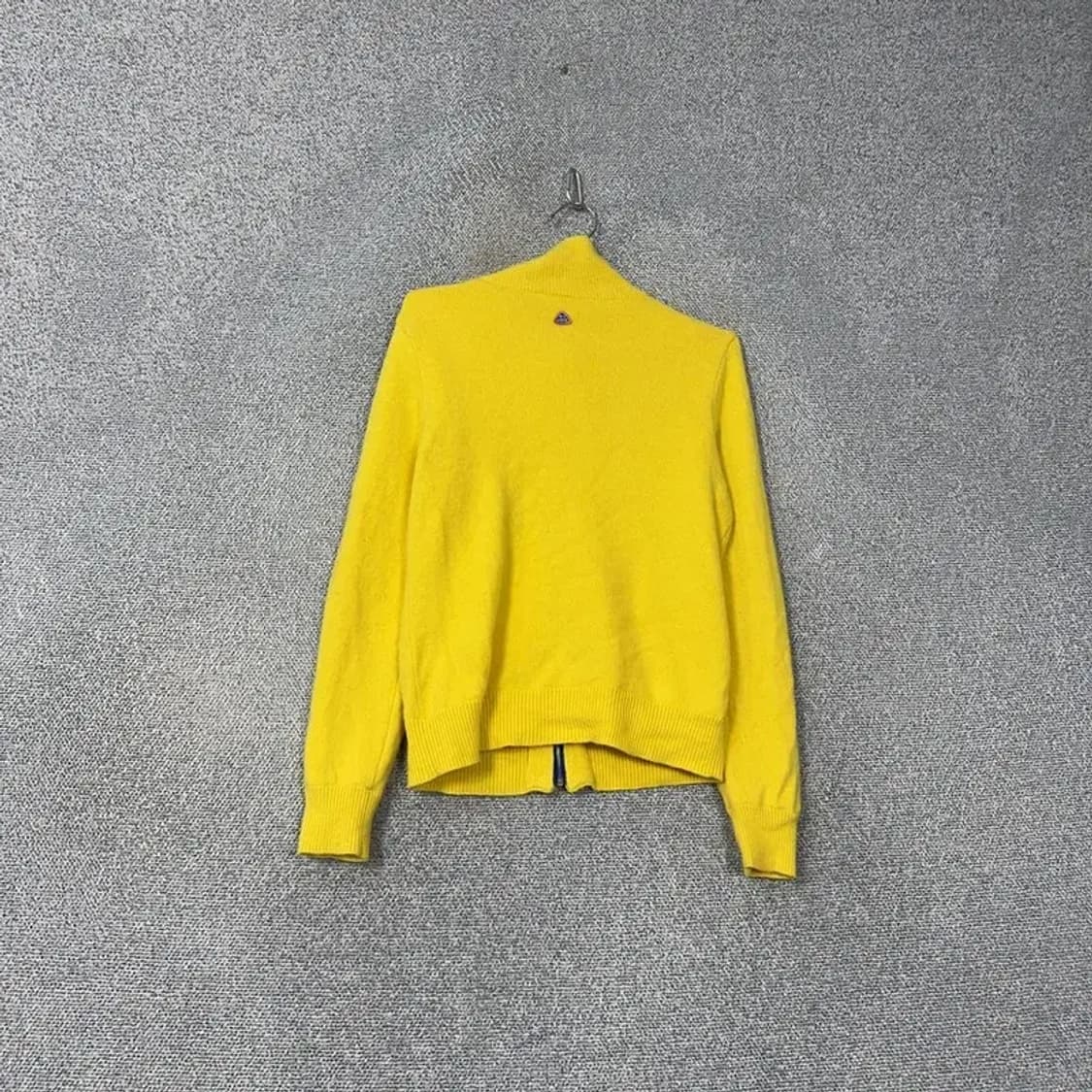 루이까스텔 로고 옐로우 여성 골프 니트 집업 100 상품이미지2