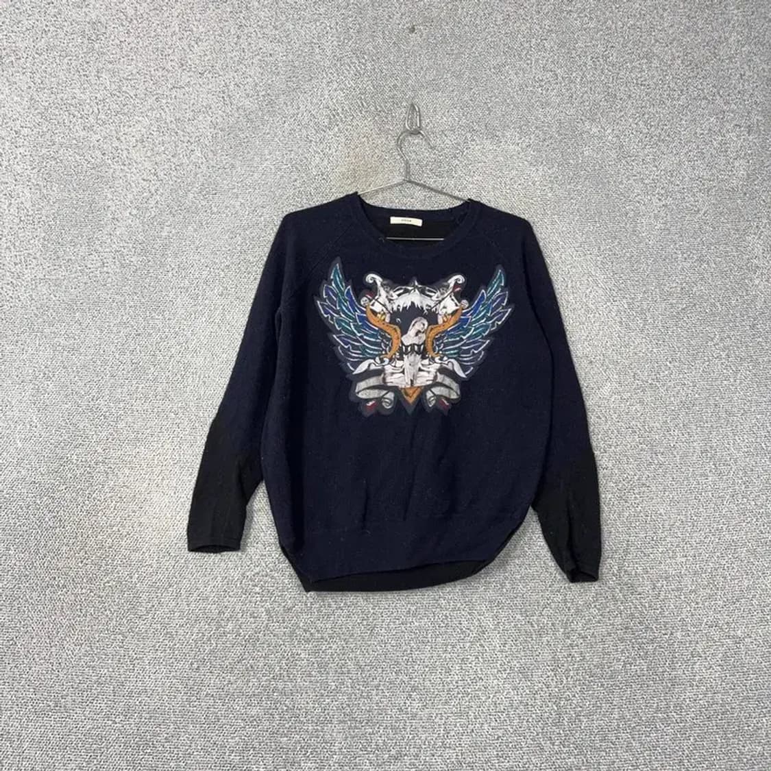 시스템 여성 한섬 빈티지 프린팅 네이비 니트 90 상품이미지1