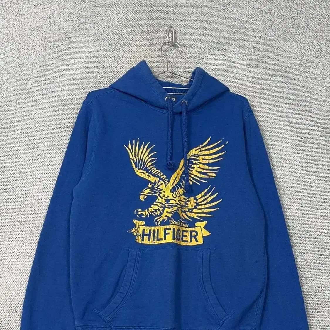 타미힐피거 이글 프린팅 빈티지 블루 후드티 M 상품이미지3