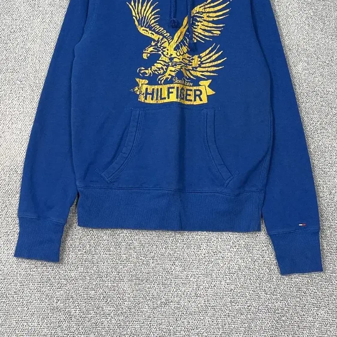 타미힐피거 이글 프린팅 빈티지 블루 후드티 M 상품이미지4