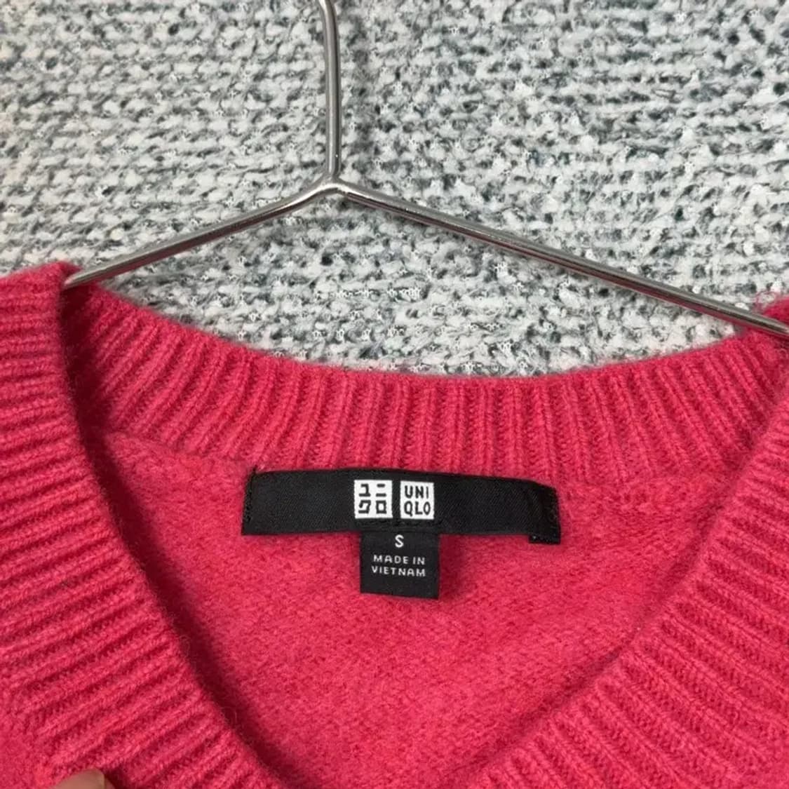 유니클로 핑크 크롭 니트 S 상품이미지3