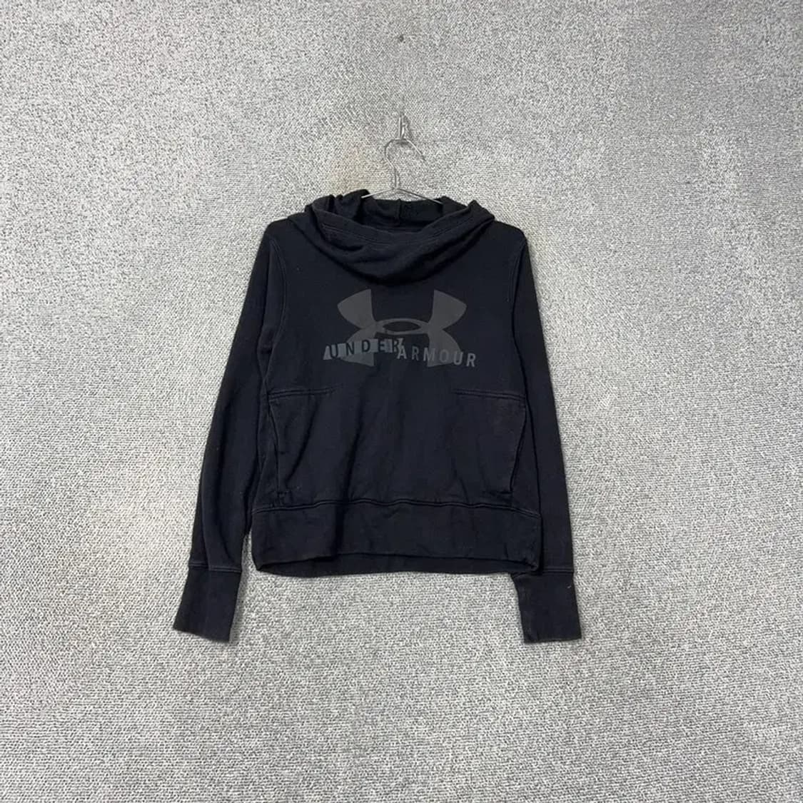 언더아머 로고 프린팅 블랙 후드티 XS 상품이미지1