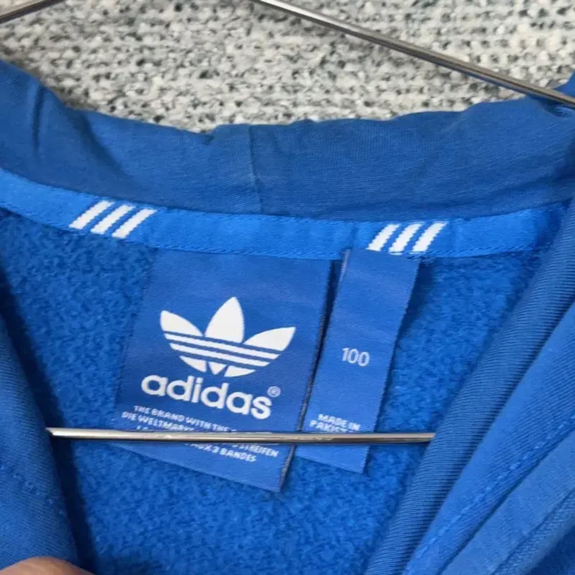 아디다스 빅로고 프린팅 블루 후드티 100 상품이미지3
