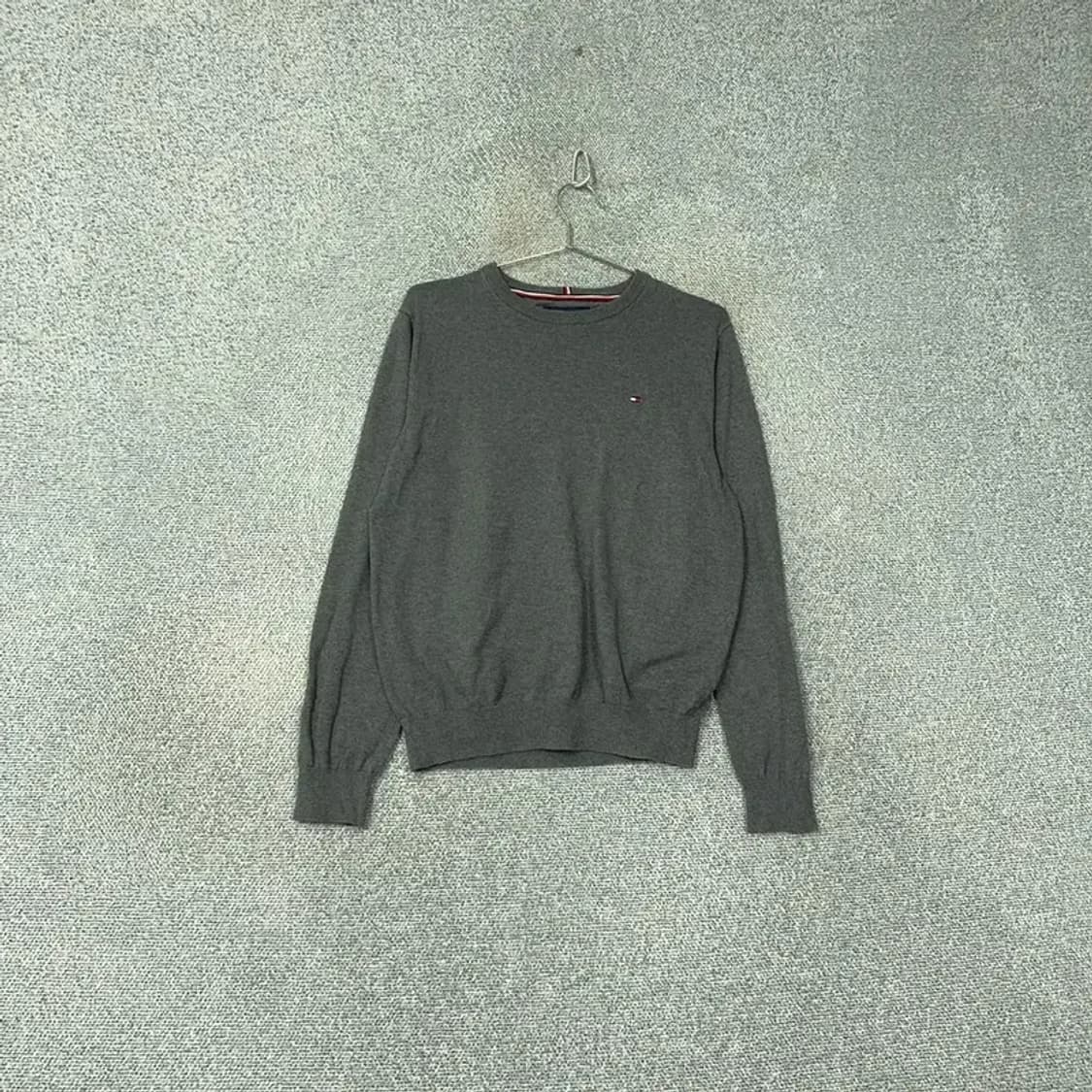 타미힐피거 로고 라운드넥 그레이 니트 M 상품이미지1