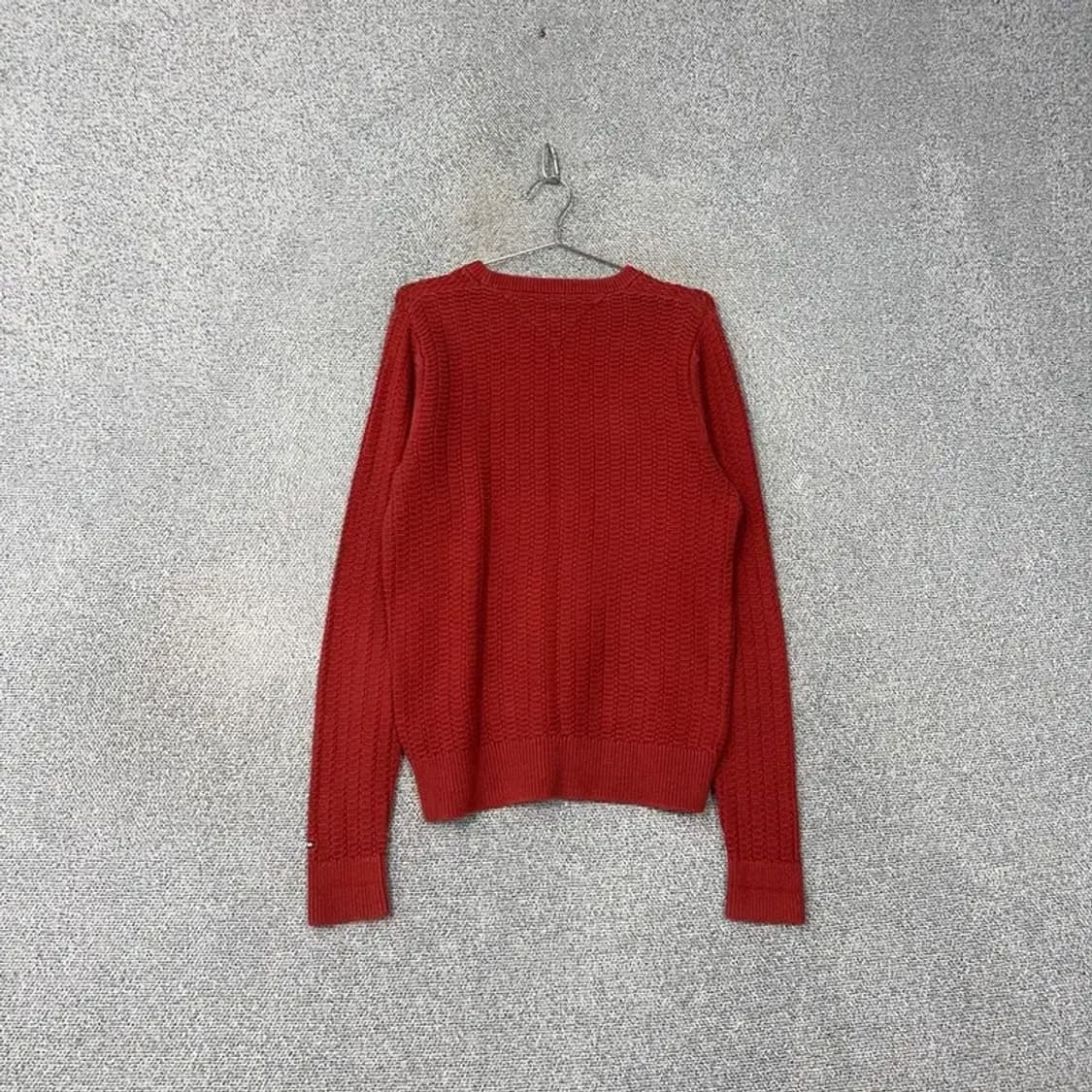 타미힐피거 코튼 라운드넥 레드 니트 S 상품이미지2