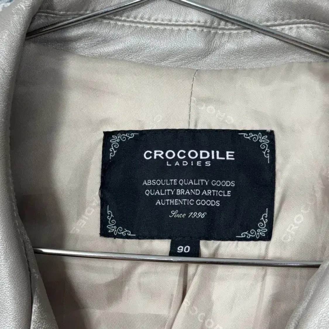 크로커다일 여성 양가죽 실버 가죽 자켓 90 상품이미지3
