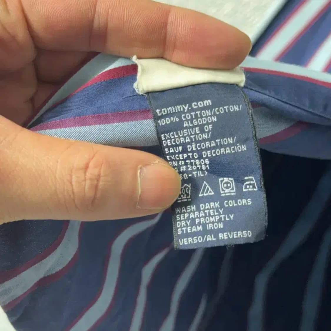 타미힐피거 스트라이프 네이비 셔츠 XL 상품이미지4