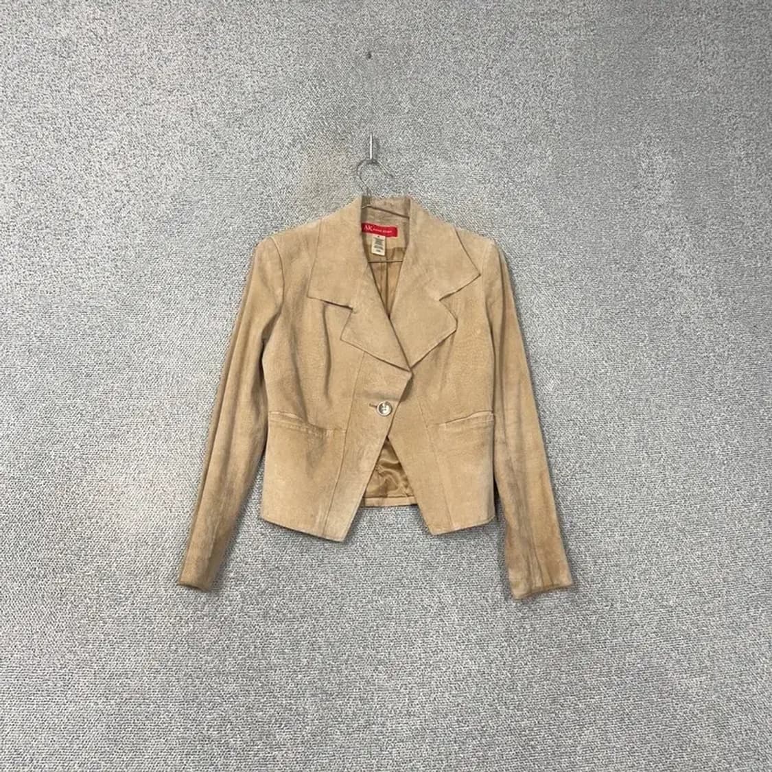 앤클라인 스웨이드 레더 베이지 자켓 S 상품이미지1