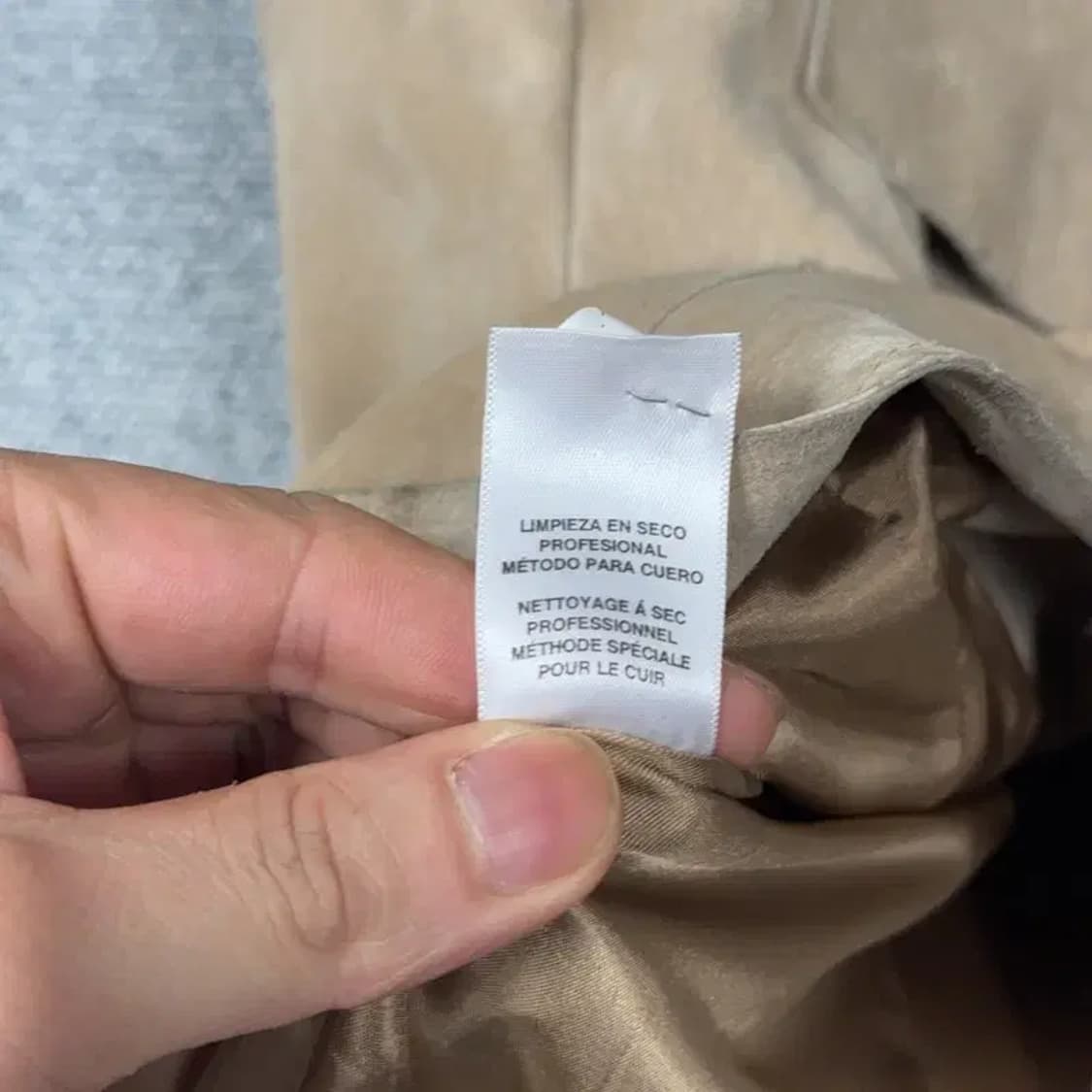 앤클라인 스웨이드 레더 베이지 자켓 S 상품이미지4