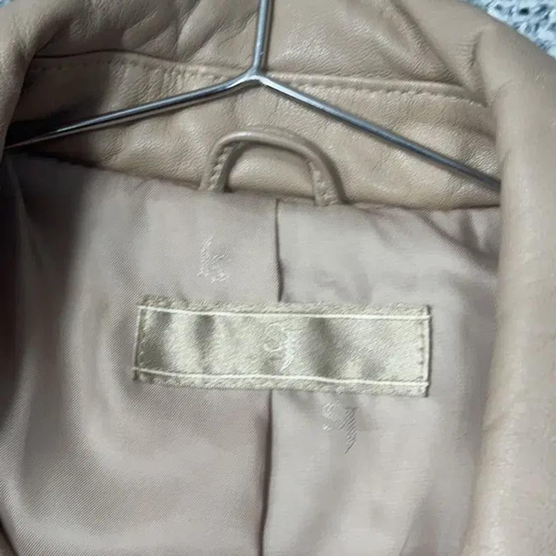 SJ 양가죽 퀄팅 베이지 가죽 자켓 82-94-160 상품이미지3