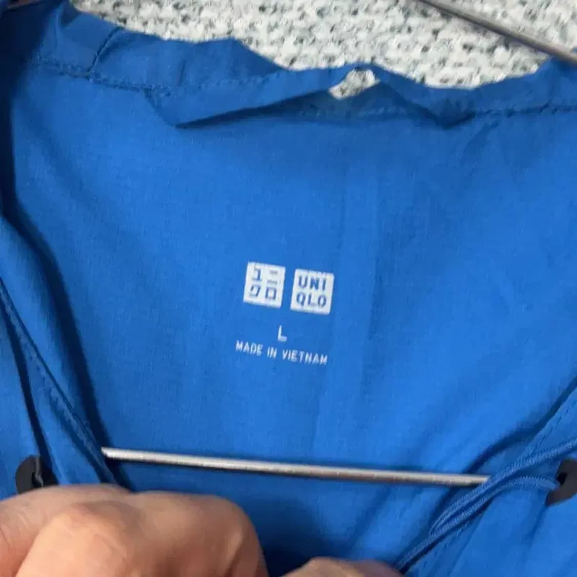 유니클로 기능성 블루 후드집업 L 상품이미지3