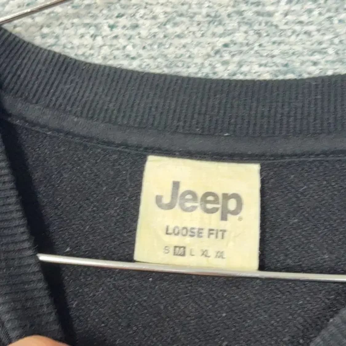 지프 백로고 블랙 맨투맨 L 상품이미지3