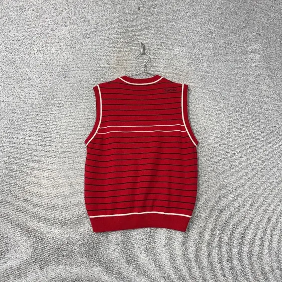 투어스테이지 골프 레드 니트 조끼 M 상품이미지2