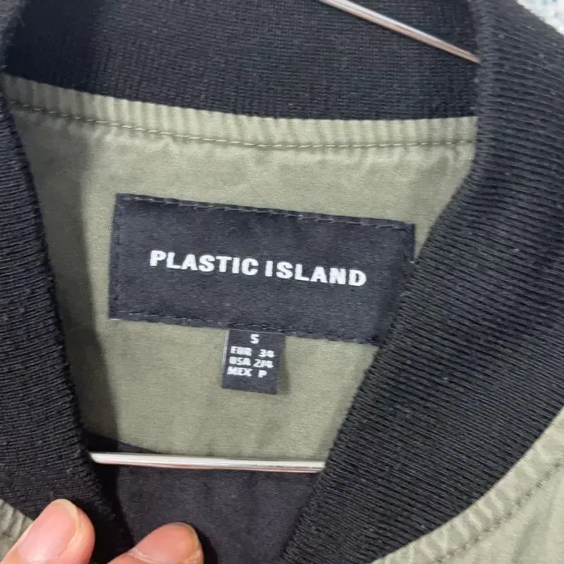 플라스틱아일랜드 카키 블루종 롱 자켓 S 상품이미지6